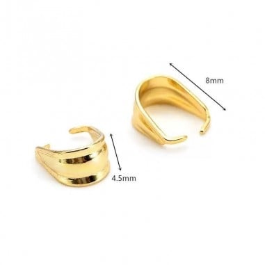Ganci per ciondoli con superficie lavorata in Acciaio dorato 4.5x8mm 4pz | GDO