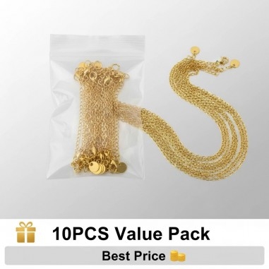Collana, acciaio inossidabile, oro lucido, maglia 1.7x2mm, 40cm più estensione, 10 pezzi, marchio Gioie d'Oriente