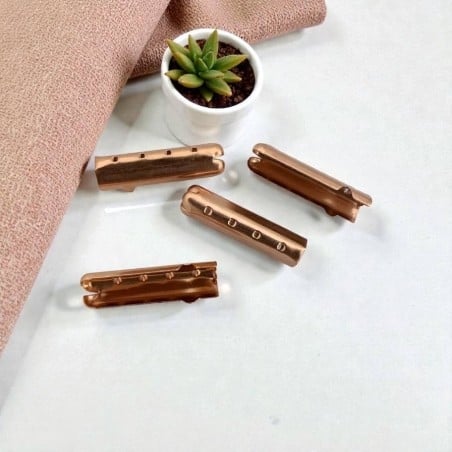 Terminali aperti per lacci delle scarpe in metallo oro rosa 4.3x23mm 4pz | GDO