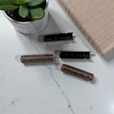 Terminali aperti per lacci delle scarpe in metallo rame 4.3x23mm 4pz | GDO