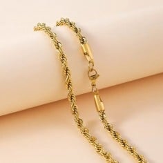 Collana attorcigliata in Acciaio dorato 45cm - Vari spessori | GDO 2