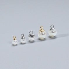 Coppetta con perno e anellino, acciaio lucido, misure 4mm e 5mm, confezione 20 pezzi, marchio Gioie d'Oriente 2