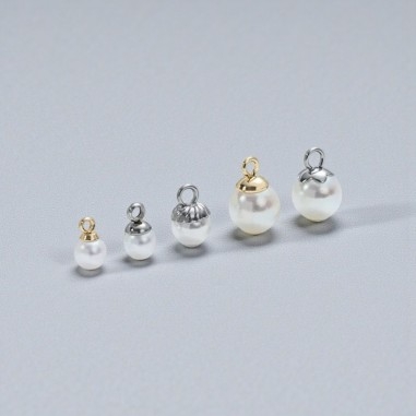 Coppetta con perno e anellino, acciaio lucido, misure 4mm e 5mm, confezione 20 pezzi, marchio Gioie d'Oriente