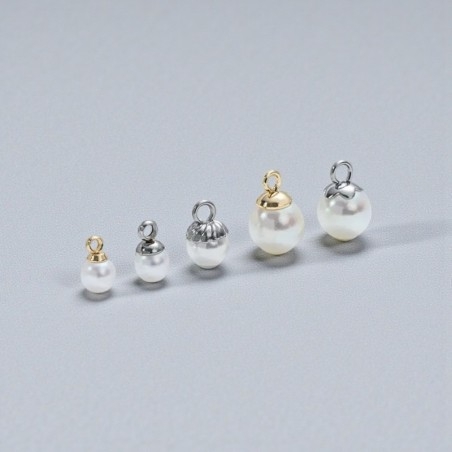 Coppetta con perno e anellino, acciaio lucido, misure 4mm e 5mm, confezione 20 pezzi, marchio Gioie d'Oriente