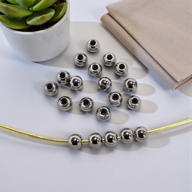 Distanziatori a pallina in Acciaio argento 3mm foro 1mm 20pz | GDO