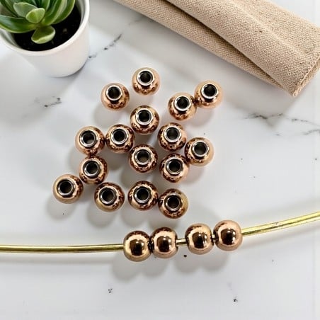 Distanziatori a pallina in Acciaio oro rosa 3mm foro 1mm 20pz | GDO