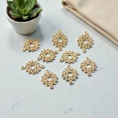 Connettore simbolo Chakra in ottone oro 15x20 mm 1pz Gioie d'Oriente