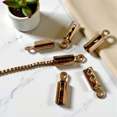 Terminali capicorda in Acciaio oro rosa 3.2x10mm 10pz | GDO