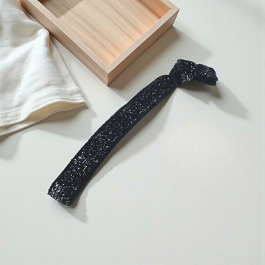 Bracciale elastico Nero e argento con brillantini 10mm 1pz | GDO