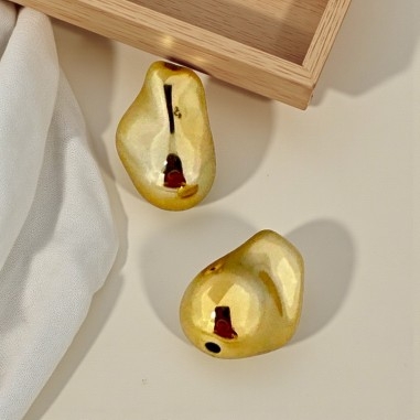 Goccia barocca in resina rodiata oro 22x15mm 1pz  | GDO