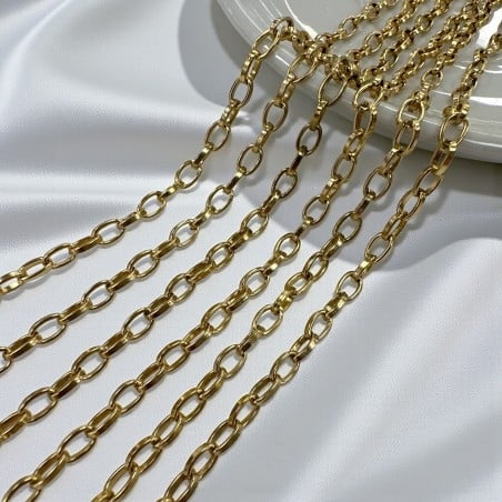 Catena ovale in Acciaio inox oro con filo liscio 4x6.5mm 1mt | GDO