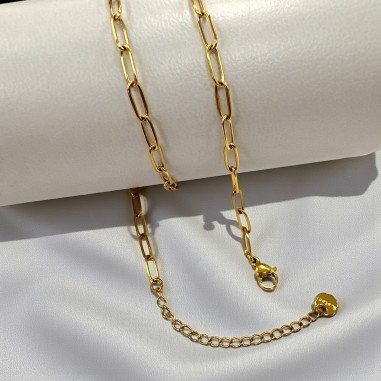 Base collana con maglia rettangolare 4x9mm in Acciaio dorato 40 + 5cm | GDO