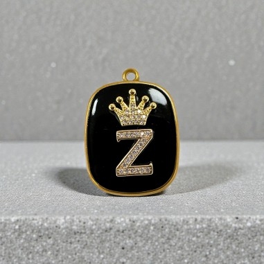 Piastrina in resina nera con Lettera Z con strass 22x30mm 1pz | GDO