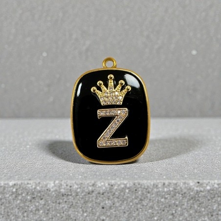 Piastrina in resina nera con Lettera Z con strass 22x30mm 1pz | GDO