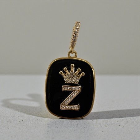 Orecchini con piastrine nere con Lettera Z con strass 1 paio | GDO