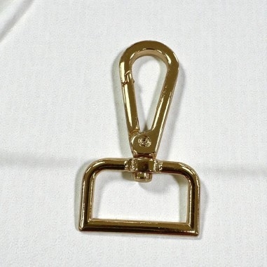 Moschettoni girevoli per tracolle e portachiavi in metallo Oro chiaro 32x60mm | GDO