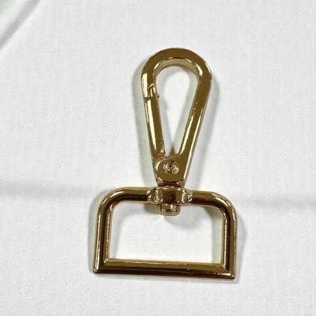 Moschettoni girevoli per tracolle e portachiavi in metallo Oro chiaro 32x60mm | GDO