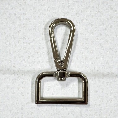 Moschettoni girevoli per tracolle e portachiavi in metallo Argento rodio 32x60mm | GDO