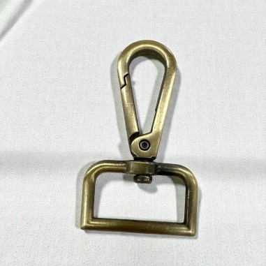 Moschettoni girevoli per tracolle e portachiavi in metallo Bronzo 32x60mm | GDO