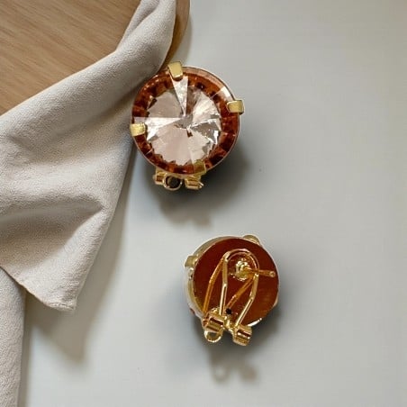 Base orecchini a perno e clip con Strass rosa antico 16x18mm 1 paio  | GDO