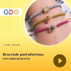 Bracciale portafortuna, simbolo di amore, grazie alla tecnica del Nodo Diamante, tutorial di Gioie d'Oriente