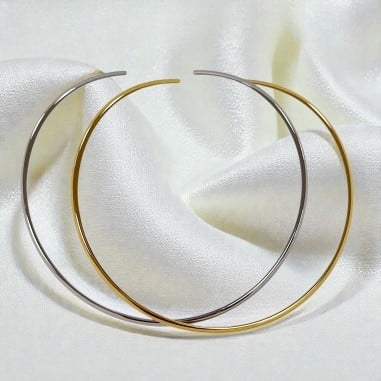 Collana rigida curva in Acciaio inox piatto diametro 13.5cm 1pz | GDO