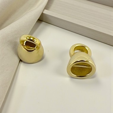 Terminali a coppetta in Argento 925% oro con barretta 5.2x6.5mm 2pz | Gioie d'Oriente