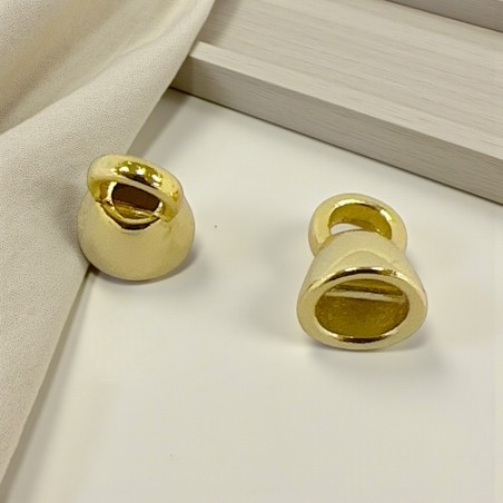Terminali a coppetta in Argento 925% oro con barretta 5.2x6.5mm 2pz | Gioie d'Oriente