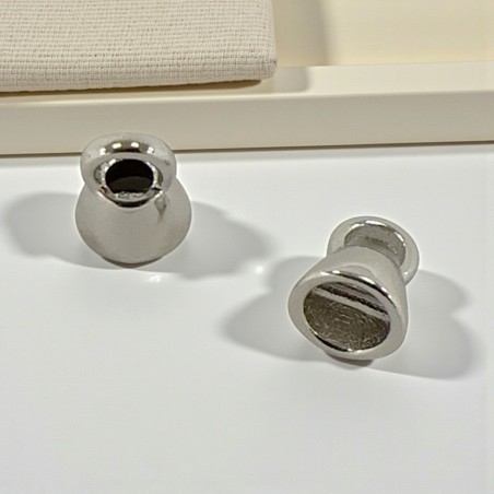 Terminali a coppetta in Argento 925% argento rodio con barretta 5.2x6.5mm 2pz | Gioie d'Oriente