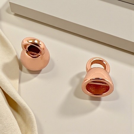 Terminali a coppetta in Argento 925% oro  rosa con barretta 5.2x6.5mm 2pz | Gioie d'Oriente