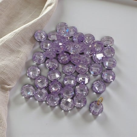 Ciondoli di Zircone tondo sfaccettato Lilla con foro alto 6mm | Gioie d'Oriente