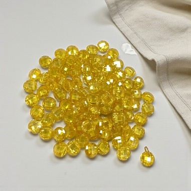 Ciondoli di Zircone tondo sfaccettato Giallo con foro alto 6mm | Gioie d'Oriente