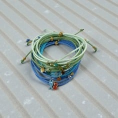Kit bracciale DIY, cordino raso 1mm, zirconi con foro alto, distanziatori dorati, idee creative di Gioie d'Oriente 2