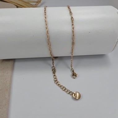 Base collana con maglia rettangolare 2x4mm in Acciaio oro rosa 40+5cm | Gioie d'Oriente