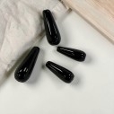 Goccia liscia di Onice nero con foro passante 1pz - Due misure | Gioie d'Oriente