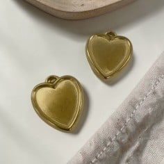 Ciondolo cuore base resina in acciaio inox 21x25mm 1pz Gioie d'Oriente 2