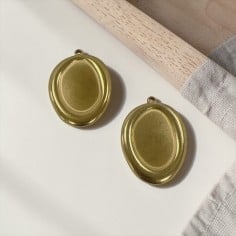 Ciondolo irregolare base resina in acciaio inox 25x35mm 1pz Gioie d'Oriente 2