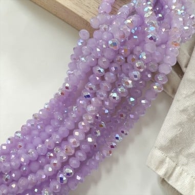Filo di Mezzi Cristalli Lilla chiaro AB Rondelle sfaccettate 3x4mm 112pz | GDO
