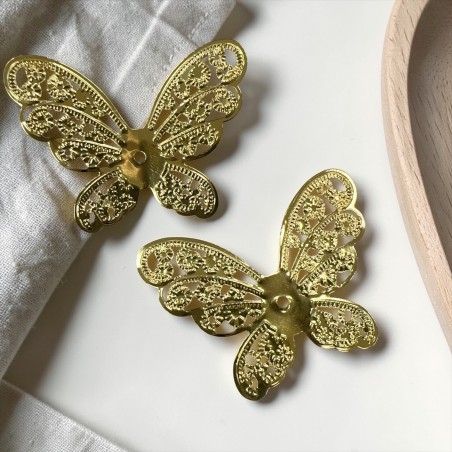 Filigrana a forma di Farfalla in ottone oro con foro 43x32mm 1pz | GDO
