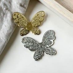 Filigrana a forma di Farfalla in ottone con foro 43x32mm 1pz - Due colori | GDO