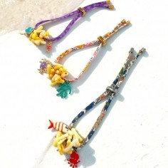 kit bracciale, cordino stampato, pendenti marini, multicolore, regolabile, stile estivo, colore assortito, marchio GDO