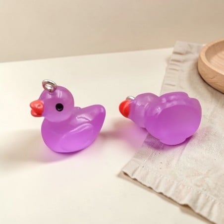 Ciondolo a forma di Papera in resina Violetto 20mm 2pz | GDO