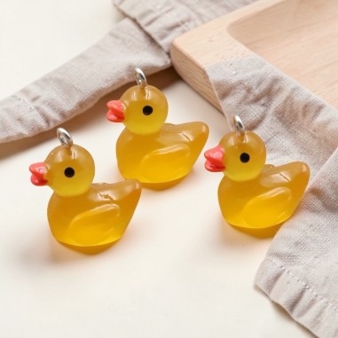 Ciondolo a forma di Papera in resina Giallo 20mm 2pz | GDO