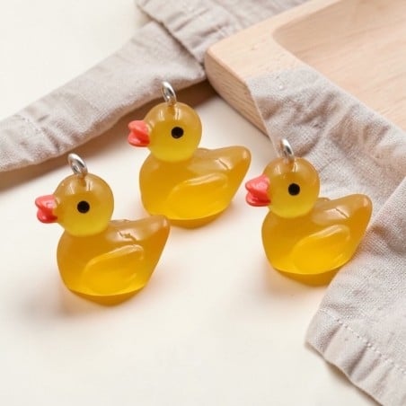 Ciondolo a forma di Papera in resina Giallo 20mm 2pz | GDO
