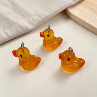 Ciondolo a forma di Papera in resina Arancione 20mm 2pz | GDO