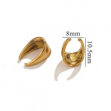 Ganci per ciondoli con superficie lavorata in Acciaio dorato 8x10.5mm 4pz | GDO