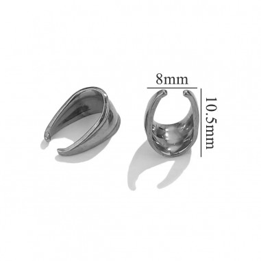 Ganci per ciondoli con superficie lavorata in Acciaio rodio 8x10.5mm 4pz | GDO