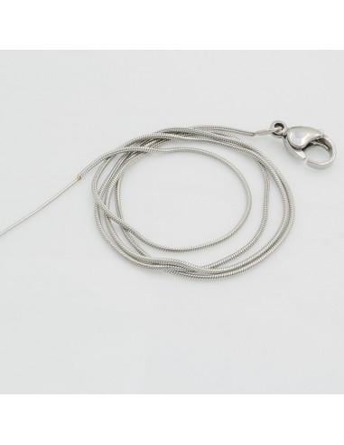Base collana cobra rotonda 0.9 mm con ago chiodino e chiusura in acciaio GDO