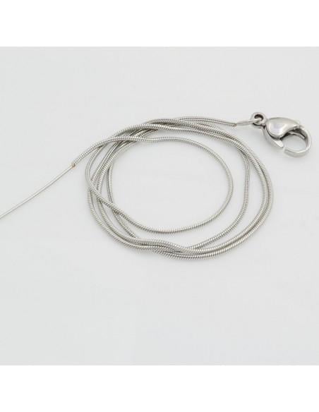 Base collana cobra rotonda 0.9 mm con ago chiodino e chiusura in acciaio GDO