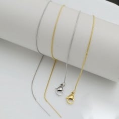 Base collana cobra rotonda 0.9mm con ago chiodino e chiusura in acciaio|GDO